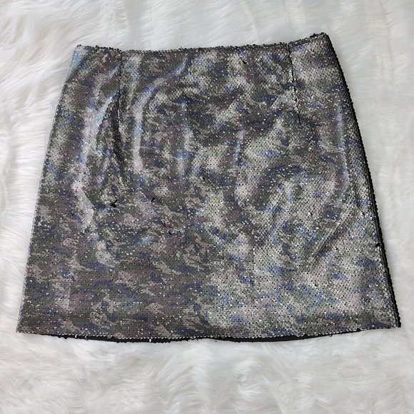 NEW Free People Skirt Sequin Leopard Mini Skirt Lined Size 0 - Picture 2 of 8